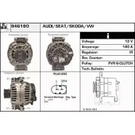 Генератор EDR 946180 Skoda Octavia (A5, 1Z5) 2 Универсал 1.8 TSI 4x4 152 л.с. 2009 – 2013 Z3W820 AOG OS