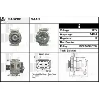 Генератор EDR 946200 5SYC R ZTDCA Saab 9-3 (YS3F) 2 Кабриолет 2.0 t 210 л.с. 2003 – 2015