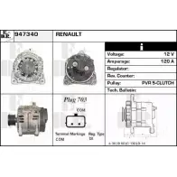 Генератор EDR JD 0ZF Renault Modus (FJP0) 1 Хэтчбек 1.5 dCi (FP0G. JP0G) 68 л.с. 2004 – 2024 J67OU9H 947340