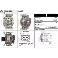 Генератор EDR FHQ8M Cadillac BLS 1 (GM E) Седан 2.0 T AWD 210 л.с. 2006 – 2024 948070 GKQ BM