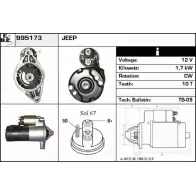 Стартер EDR RAI7863 PGS TYNO Jeep Grand Cherokee (ZJ, ZG) 1 Внедорожник 5.9 i 4x4 241 л.с. 1997 – 1999 995173