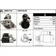 Стартер EDR 995178 ZZ10FH3 Dodge Stratus 1 (JA) Седан 2.0 16V 133 л.с. 1995 – 2001 QV Q5T