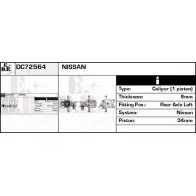 Тормозной суппорт EDR KGFTAE3 B BKB8 DC72564 Nissan Maxima (A32) 4 1994 – 2000