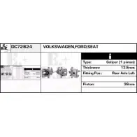 Тормозной суппорт EDR 7UQN0D3 Ford Galaxy 1 (VX, VY, WGR) Минивэн 1.9 TDI 130 л.с. 2003 – 2006 DC72824 GNJ K3I