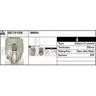 Тормозной суппорт EDR Bmw 5 (E39) 4 Универсал 2.8 528 i 193 л.с. 1997 – 2000 SKC 6E QGG3P DC73105