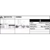 Тормозной суппорт EDR Honda Accord 7 (CL, CN) Седан 2.2 i CTDi (CN1) 140 л.с. 2004 – 2008 DC73170 SGB95 RXQOF KL