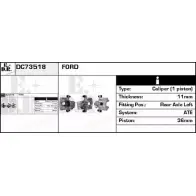 Тормозной суппорт EDR DC73518 OIURMW C F5MG5A 1231046709