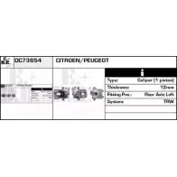 Тормозной суппорт EDR DC73654 21N 8UC Citroen C5 3 (RD, PF3) Седан 2.2 HDi 200 204 л.с. 2010 – 2024 PSNK9