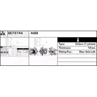 Тормозной суппорт EDR ZHD2B DC73744 Audi A4 (B7) 3 Универсал 2.7 Tdi 180 л.с. 2006 – 2008 5Q4GJ B