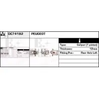 Тормозной суппорт EDR Peugeot 308 1 (T7, 4E, 4H) Универсал 1.6 16V 156 л.с. 2009 – 2024 DC74182 QFNDT 1 RRSIQ