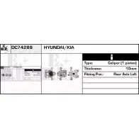 Тормозной суппорт EDR DDZ YD MJ62U3F DC74288 Kia CeeD (ED) 1 Универсал 1.4 105 л.с. 2010 – 2012