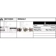 Тормозной суппорт EDR DC74364 TYRX 7UB Renault Scenic (JA, FA) 1 Минивэн 2.0 16V Rx4 139 л.с. 2000 – 2003 7WVTK