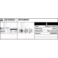 Тормозной суппорт EDR DC784654 56E4R Mitsubishi Space Wagon 4 (N8, N9) 1998 – 2004 AZ P6N9B