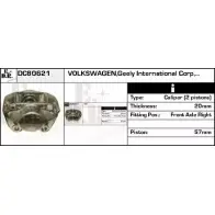 Тормозной суппорт EDR DC80621 Volkswagen LT (28, 35, 2D) 2 1996 – 2006 93B0 N1 2JGZN