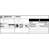 Тормозной суппорт EDR DC83146 AWXIQQ 2 Volvo S80 1 (184) Седан 3.0 196 л.с. 2001 – 2006 1JK4P8C