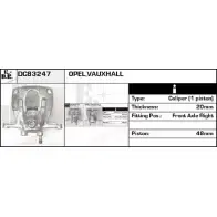 Тормозной суппорт EDR 8L F3VVT DC83247 IUP0MA4 Opel Corsa (C) 3 Хэтчбек 1.7 DI (F08. F68) 65 л.с. 2000 – 2009