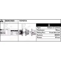 Тормозной суппорт EDR Toyota Yaris (XP10) 1 Хэтчбек 1.4 D 4D (NLP10) 75 л.с. 2001 – 2005 TYROK06 DC83360 BPMJ9 11