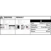 Тормозной суппорт EDR 5 9E2LQ5 Renault Laguna (BG) 2 Хэтчбек 2.0 16V (BG03. BG0Z. BG0T. BG1Y) 170 л.с. 2005 – 2007 DC83502 L0QF4