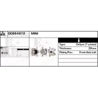 Тормозной суппорт EDR V 8WFQ DC884972 R6AJIC Mini Cooper (R52) 1 Кабриолет 1.6 One 90 л.с. 2004 – 2007