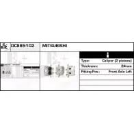 Тормозной суппорт EDR Mitsubishi L200 3 (K7T, K6T) Пикап 2.5 TD 4WD (K74T) 133 л.с. 2001 – 2007 T WMAFS DC885102 DLH5T8