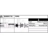 Тормозной суппорт EDR GQFNH4 M AWKO DC885716 Ford Fiesta 6 (CB1, CCN) Хэтчбек 1.0 80 л.с. 2012 – 2024