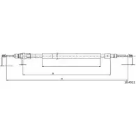 Трос ручника CABOR WA JRY 5RNWVS4 10.4521 Citroen C3 Pluriel 1 (HB, PF1) 2002 – 2009