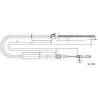 Трос ручника CABOR 5HR3CT 10.7515 P3Q C0 Audi A2 (8Z0) 1 Хэтчбек 1.6 Fsi 110 л.с. 2002 – 2005
