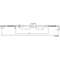 Трос ручника CABOR 1231330089 BL MZW TXA49UL 10.7588