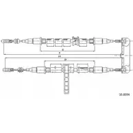 Трос ручника CABOR JKK4XHN 1 19WJ4 10.8594 Saab 9-3 (YS3F) 2 Кабриолет 2.0 t 210 л.с. 2003 – 2015