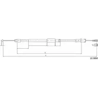 Трос ручника CABOR 10.9890 NV BZN 3Z80NP 1231331021