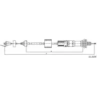 Трос сцепления CABOR TD5 D6 11.2154 1231332165 1XQC1FQ