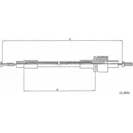 Трос сцепления CABOR 9Q FVV 1231332441 FTJEA 11.2431