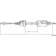 Трос сцепления CABOR PS9YA 1231332585 3C6 FX5 11.2553