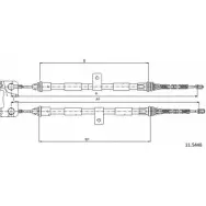 Трос ручника CABOR Ford Fiesta 4 (DX, JA, JB) Хэтчбек 1.8 D 60 л.с. 1995 – 2000 11.5448 9H 1BKIS HB2HE4S