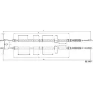 Трос ручника CABOR 1ZB9MN 11.5457 B VEO6 Ford Fiesta