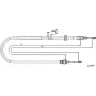 Трос ручника CABOR 1231333525 BDJWO7M 11.5494 DN7L 3