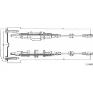 Трос ручника CABOR 11.5853 Opel Astra (F) 1 Универсал 1.6 i 16V (F08. C05) 100 л.с. 1994 – 1998 R6815W G 2YMDN