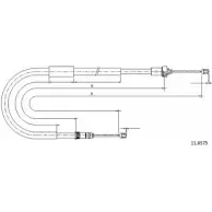 Трос ручника CABOR HP7IGV 11.6575 1231335011 6W 7DD1Z
