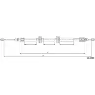 Трос ручника CABOR T 341K 1231335153 11.6680 EX5EO4Z