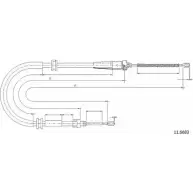 Трос ручника CABOR 11.6683 Renault Kangoo (KW) 2 Минивэн 1.6 (KW00. KW0Y) 87 л.с. 2008 – 2024 HD RGUU VALDPG