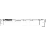 Трос ручника CABOR Fiat Punto Evo (199) 3 Хэтчбек 1.6 D Multijet 120 л.с. 2009 – 2012 12.0720 HXKVN8F PK VF7W