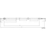 Трос ручника CABOR Fiat Linea (323) 1 2006 – 2018 BDOT1 7 12.0741 ZKN8FG