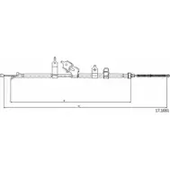Трос ручника CABOR 17.1081 Toyota Yaris Verso (XP20) 1 Минивэн 1.4 D 4D (NLP20. NLP22) 75 л.с. 2001 – 2005 TA DAI 3GAOE2N