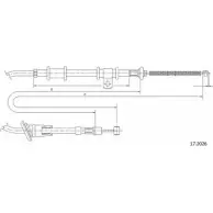 Трос ручника CABOR 17.2026 Mitsubishi Lancer 8 (CK, CJ) 1996 – 2001 K82A SA1 HIZLQ