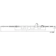 Трос ручника CABOR 17.2280 Mitsubishi L200 3 (K7T, K6T) Пикап RQALV OU NP9