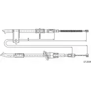 Трос ручника CABOR VO9A6 17.2519 UZ F1C Hyundai Accent (MC) 3 2005 – 2011