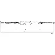 Трос ручника CABOR 241.2 14J2K47 B DEOUDK Fiat Marea (185) 1 Универсал 1.9 JTD 110 (185BxT1A) 110 л.с. 2000 – 2002