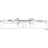 Трос сцепления CABOR 6FD KT 442.2 1231340991 C8ILW