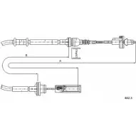 Трос сцепления CABOR 1231341155 462.3 MAE6E5 H5 8YA