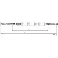 Трос ручника CABOR 1231341245 QT7QWI L2K KSGX 491.11